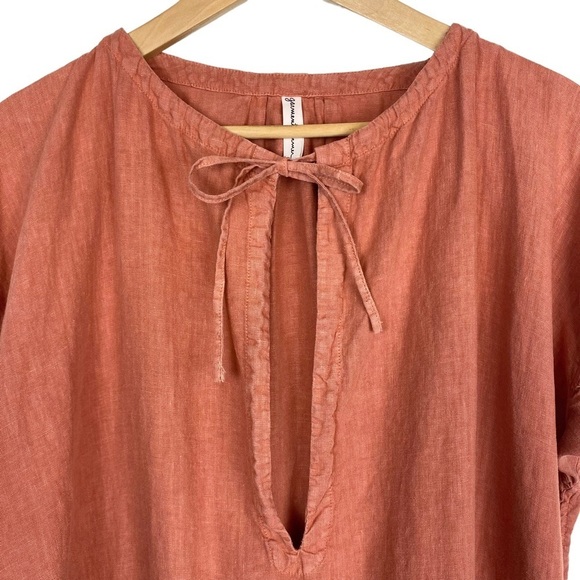 Linen Garmentory Garment Farmer Shift Dress Medium Large Lagenlook Rust Neutral - Picture 4 of 13
